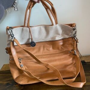 The Sak Shimmery & Tan Leather Purse NEW